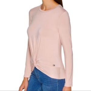 Women’s Calvin Klein Long Sleeve Twist Front Knit Top NWT
